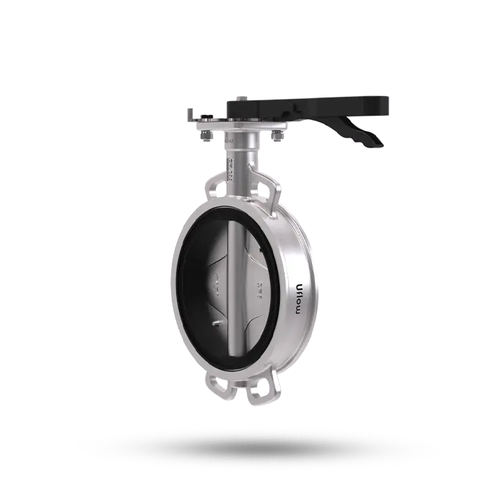 hand lever operated wafer type butterfly valve