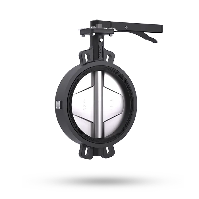 hand lever operated wafer type butterfly valve