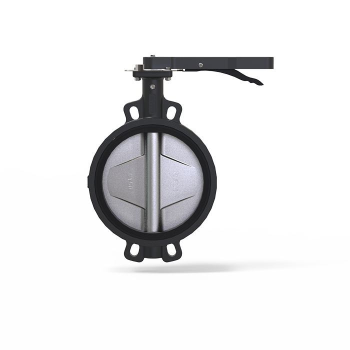 hand lever operated wafer type butterfly valve