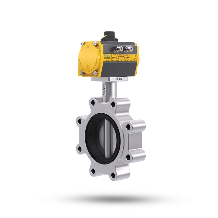 pneumatic operated lug type butterfly valve