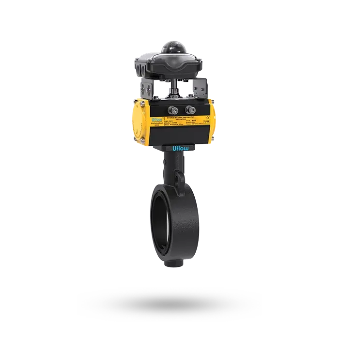 pneumatic operated wafer type butterfly valve