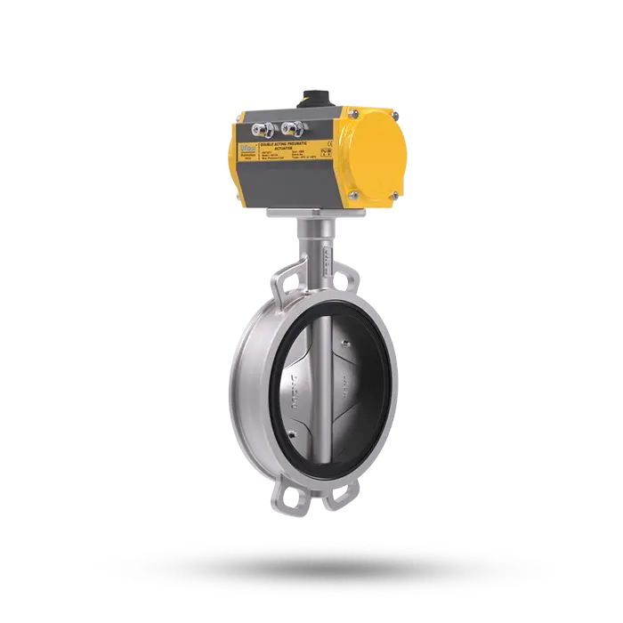 pneumatic operated wafer type butterfly valve
