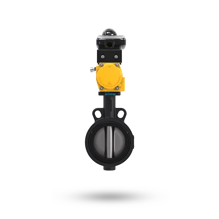 pneumatic operated wafer type butterfly valve