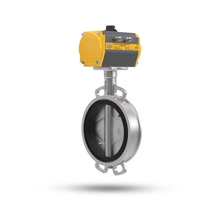 pneumatic operated wafer type butterfly valve